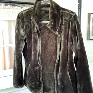 32 Degrees Brown Teddy Jacket Plush Faux Fur